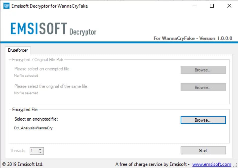 Emsisoft Ransomware Decryption Tool